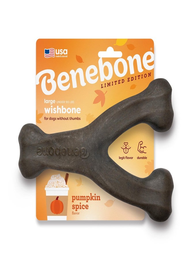 Benebone Pumpkin Spice Wishbone – Limited Edition Flavor, Durable Dog Chew Toy for Aggressive Chewers, Made in USA, Large - Image 1